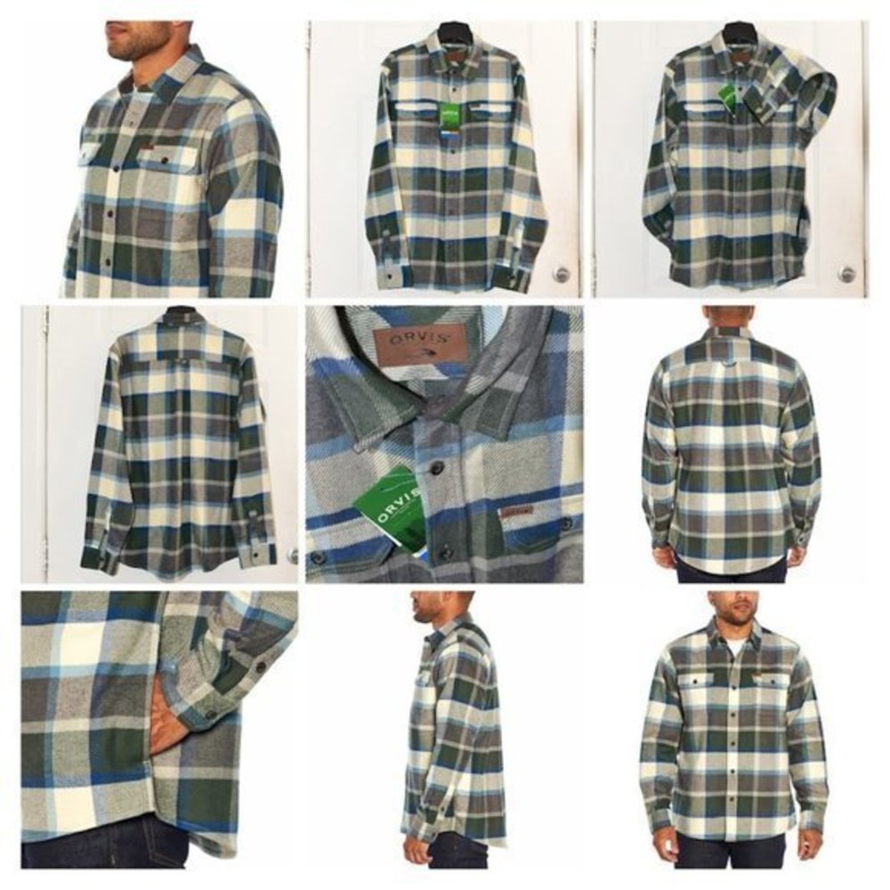 Men’s Green Flannel Shirt Orvis - Picture 1 of 6